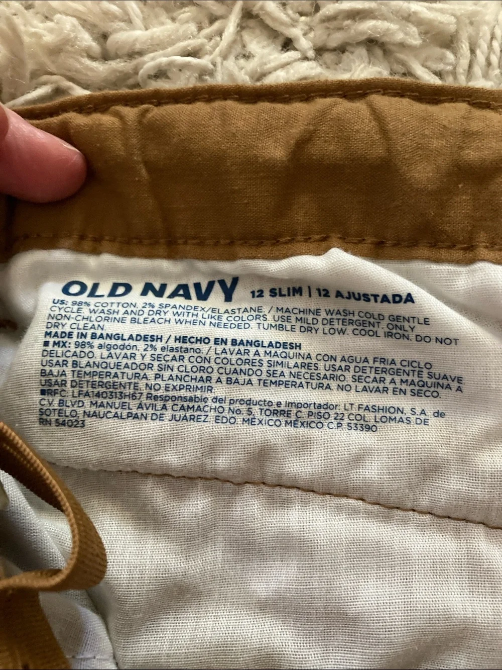 Old Navy Tan and Navy Pants Set Size 12 Slim